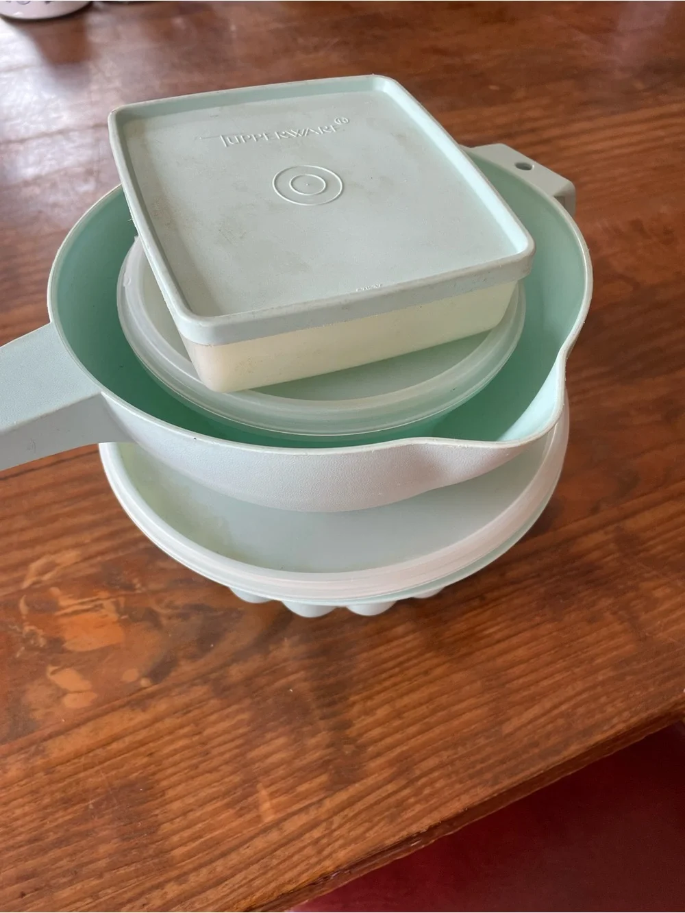 Vintage Retro Tupperware Containers Aqua Bundle Mixed Lot of 4 pieces Kitchen